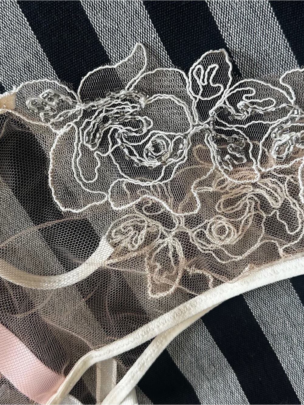 Agent Provocateur Sheer Floral Lace Detail Bikini Panty in Ivory Nude - Picture 6 of 8